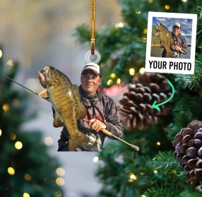 Personalized Photo Acrylic Ornament Personalized Fishing Keepsake