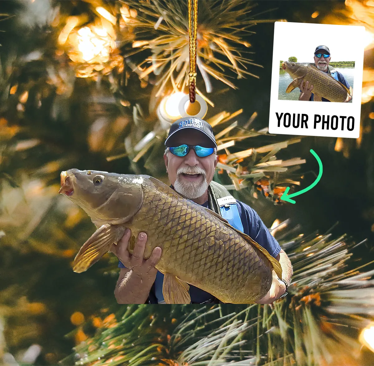 Personalized Photo Acrylic Ornament Fishing Lover's Keepsake