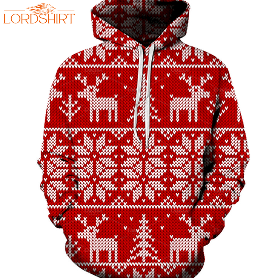 3D Christmas Elk And Snowflake Hoodie Sweatshirt Hoodie Pulloverpng