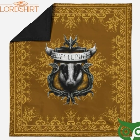 3D Harry Potter Hufflepuff Badger Yellow Quilt Blanket