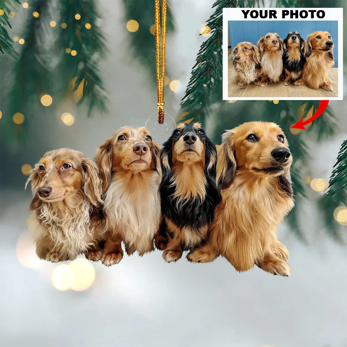 Personalized Photo Acrylic Double Sided Ornament For Dog Lovers