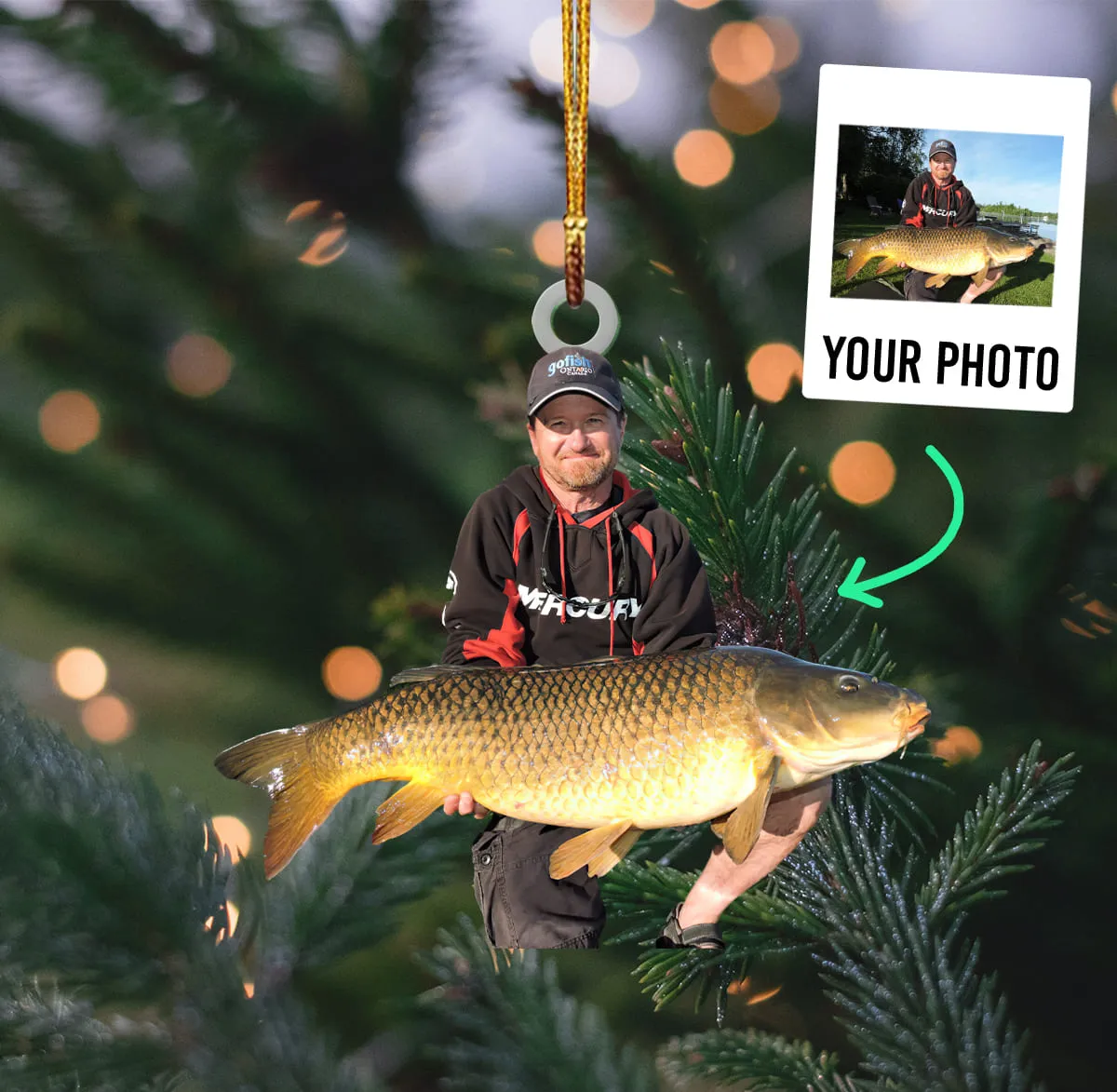 Personalized Photo Acrylic Ornament Fishing Lover's Keepsake