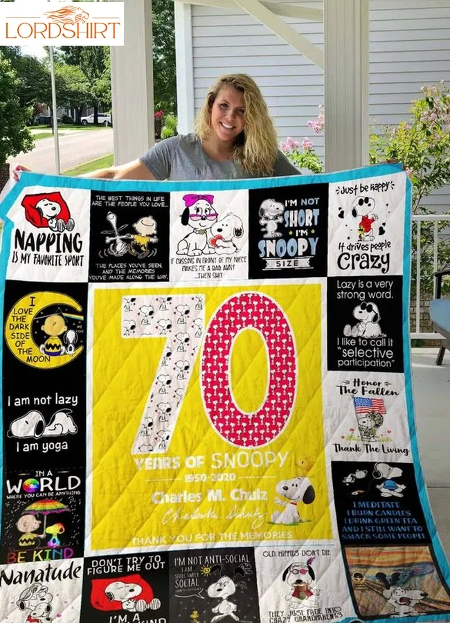 70 Years Of Snoopy Quilt Blanket