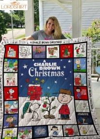 A Charlie Brown Christmas Cartoon Quilt Blanket   Best Gifts For Fans, Birthdays