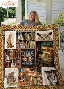 A Girl Who Really Loved Books And Cats Quilt Blanket Great Customized Gifts For Birthday Christmas Thanksgiving Perfect Gifts For Cat Lover