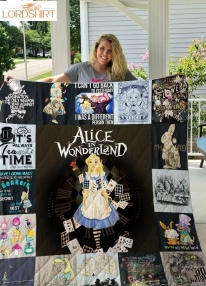 Alice In Wonderland T Shirt Quilt Blanket