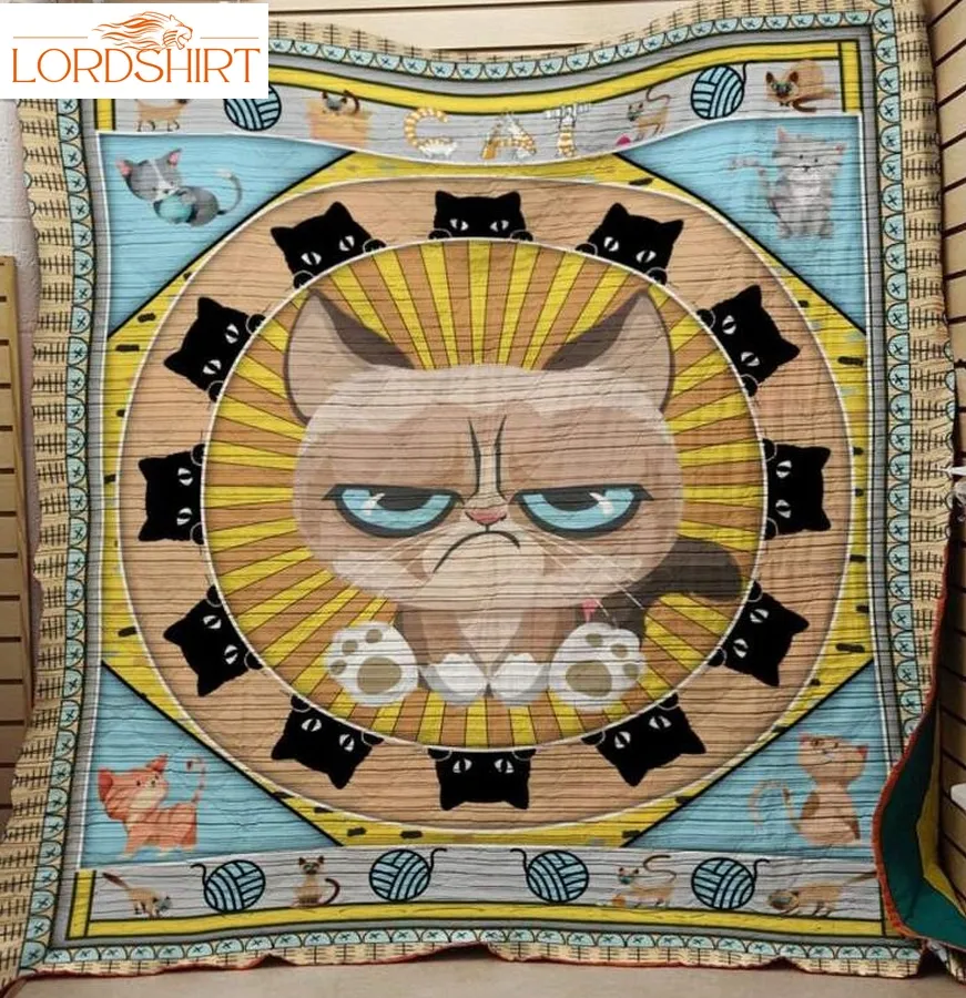 Annoyed Cat 3D Customized Quilt Blanket