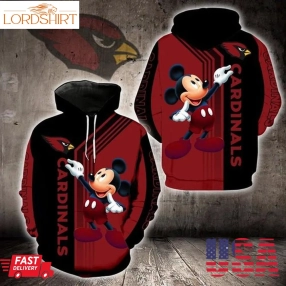 Arizona Cardinals Mickey Mouse 3D Hoodie