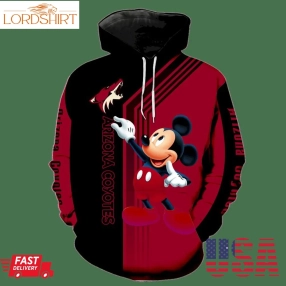 Arizona Coyotes Mickey Mouse New Full All Over Print V1522 Hoodie