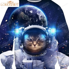 Astronaut Cat Ugly Christmas Sweater, All Over Print Sweatshirt