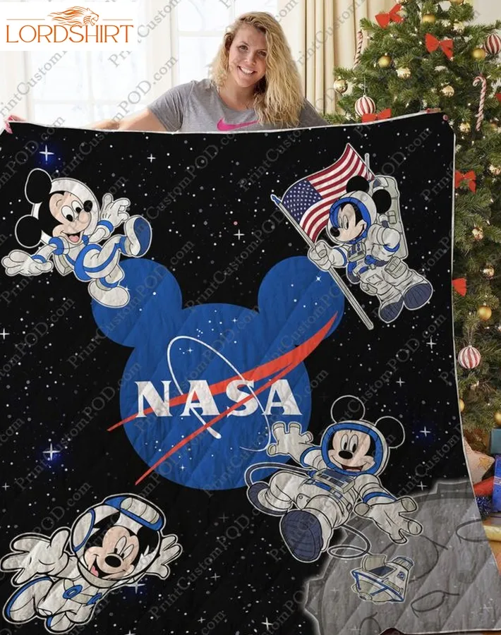 Astronaut Mickey Mouse Quilt Blanket Great Customized Gifts For Birthday Christmas Thanksgiving Perfect Gifts For Astronaut Lover