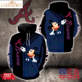 Atlanta Braves Mickey Mouse Full Print V1497 Hoodie