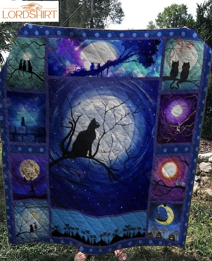 Bc  Night Cat Quilt Blanket