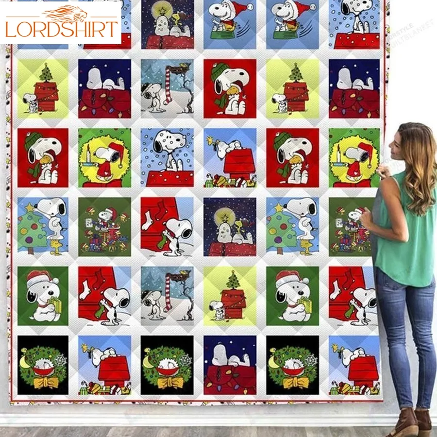 Bc  Snoopy Christmas Snoopy Lover Quilt Blanket 02