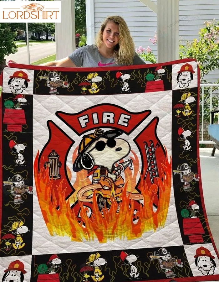 Bc  Snoopy Firefighter Quilt Blanket