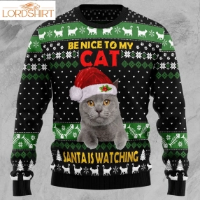 Be Nice To My Cat Ugly Christmas Sweater, All Over Print Sweatshirt, Ugly Sweater, Christmas Sweaters, Hoodie, Sweater