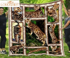 Bengal Cat Love 3D Customized Quilt