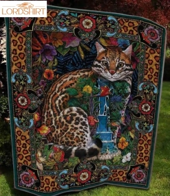 Bengar Cat Flower 3D Customized Quilt