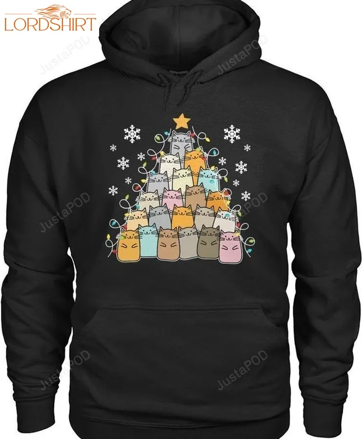 Best Christmas Cat Tree Funny Xmas Cat Hoodie Gift For Cat Lovers 2D Hoodie, Zip Up Hoodie, Ugly Sweater, Christmas Sweaters, Hoodie, Sweater