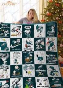 Bl Philadelphia Eagles+Snoopy Quilt Blanket