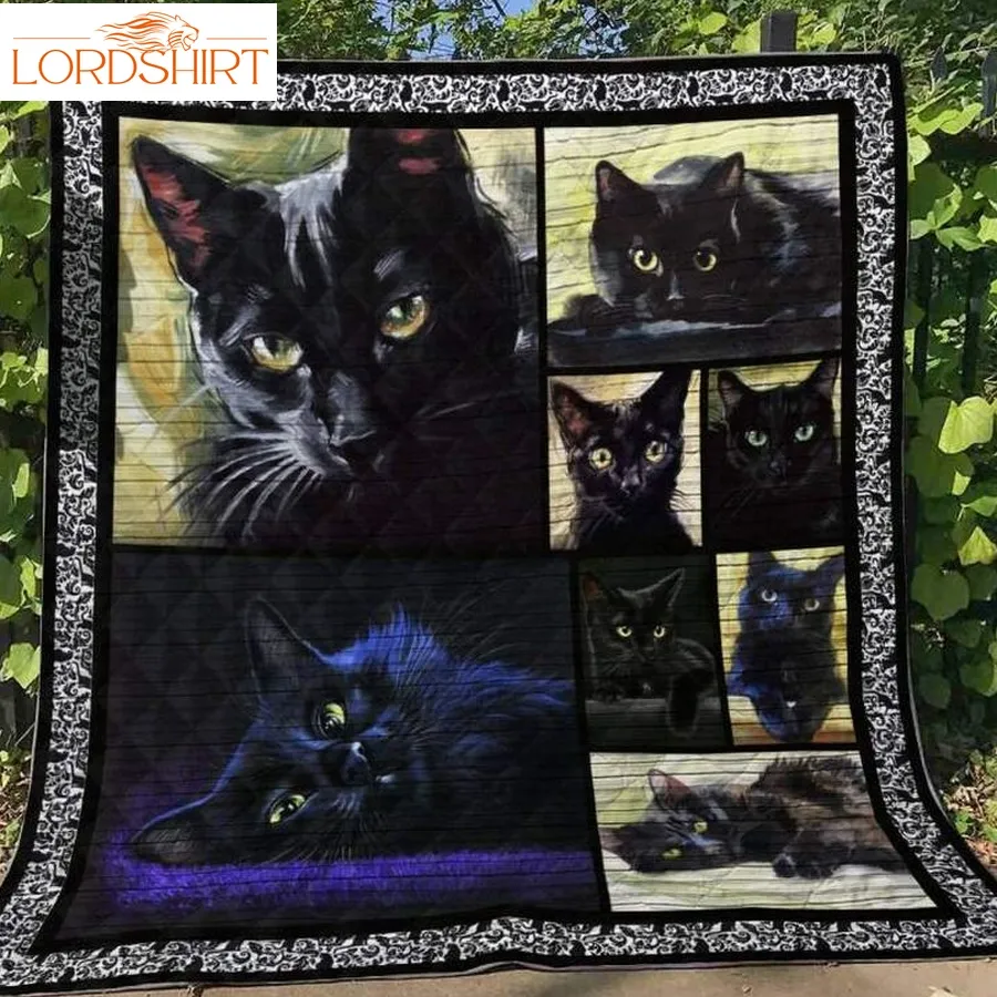 Black Cat 3D Customized Quilt Blanket