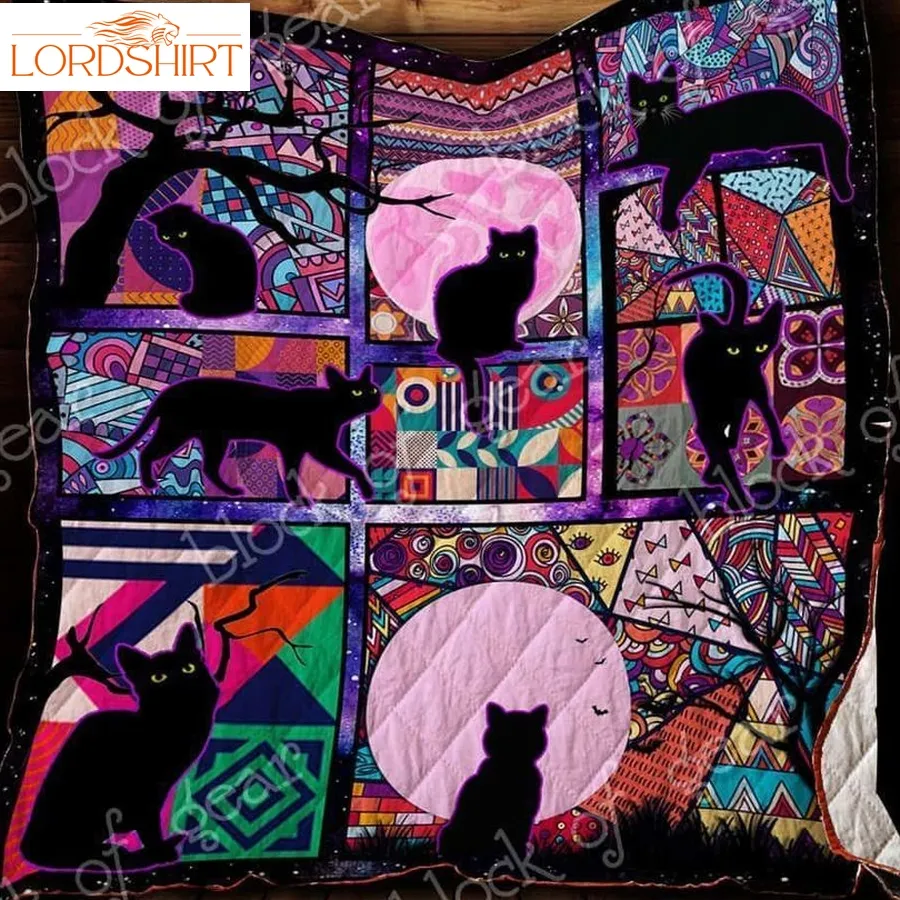 Black Cat 3D Customized Quilt