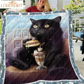 Black Cat And Icream 3D Customized Quilt