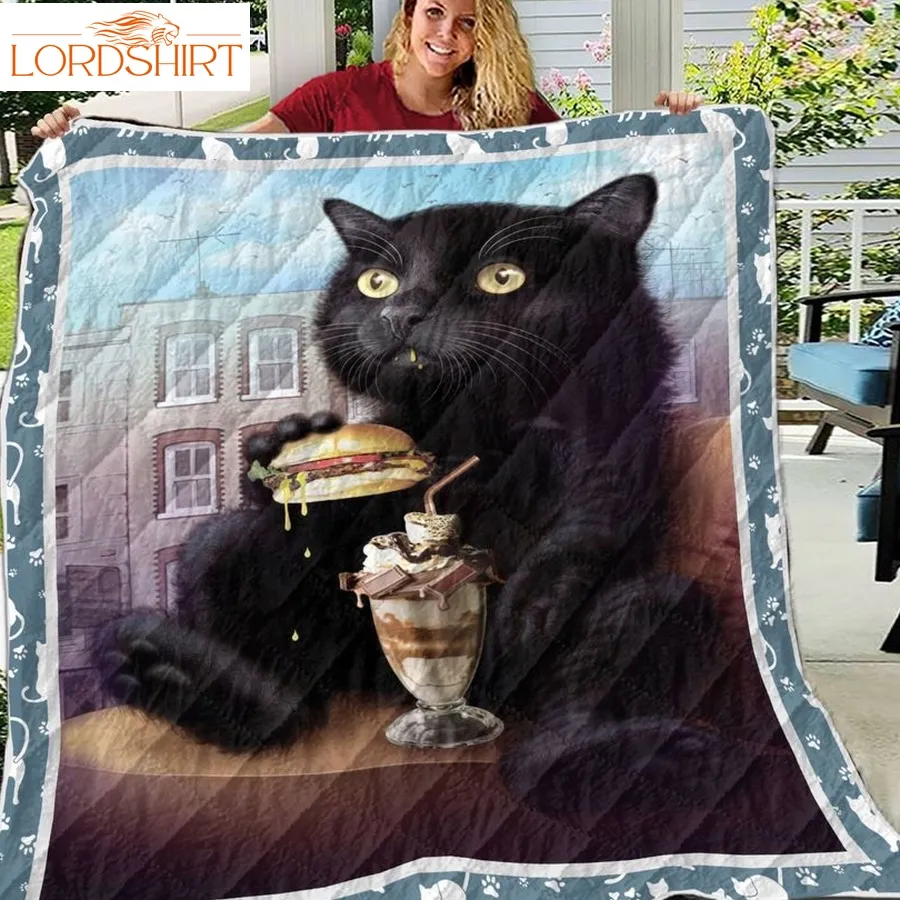 Black Cat And Icream 3D Customized Quilt