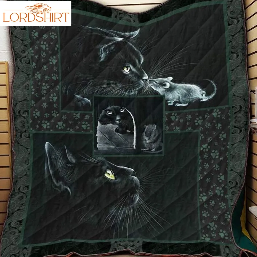 Black Cat And Mouse 3D Customized Quilt