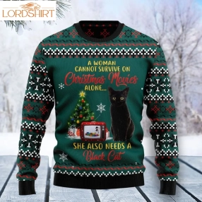 Black Cat Christmas Movie Christmas Wool Sweater