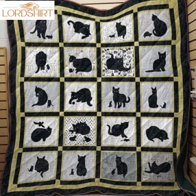 Black Cat Cute 3D Customized Quilt