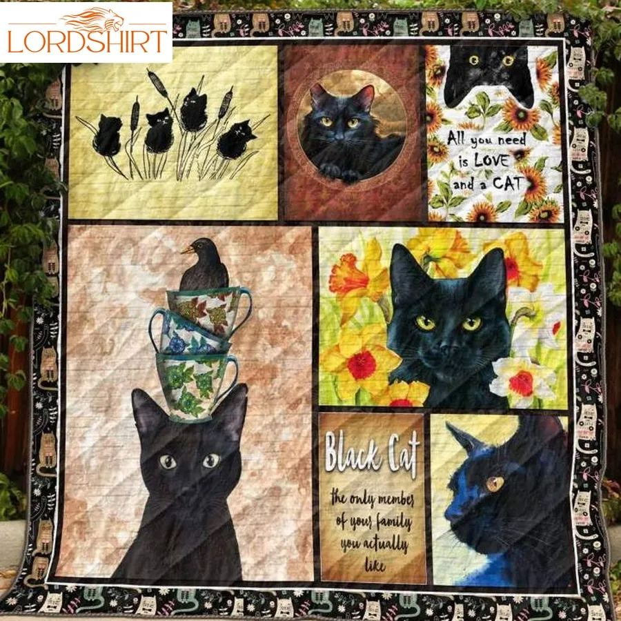 Black Cat Definition 3D Customized Quilt