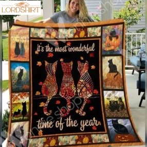 Black Cat Fall 3D Customized Quilt