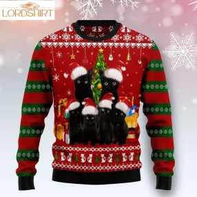 Black Cat Family Christmas Christmas Wool Sweater