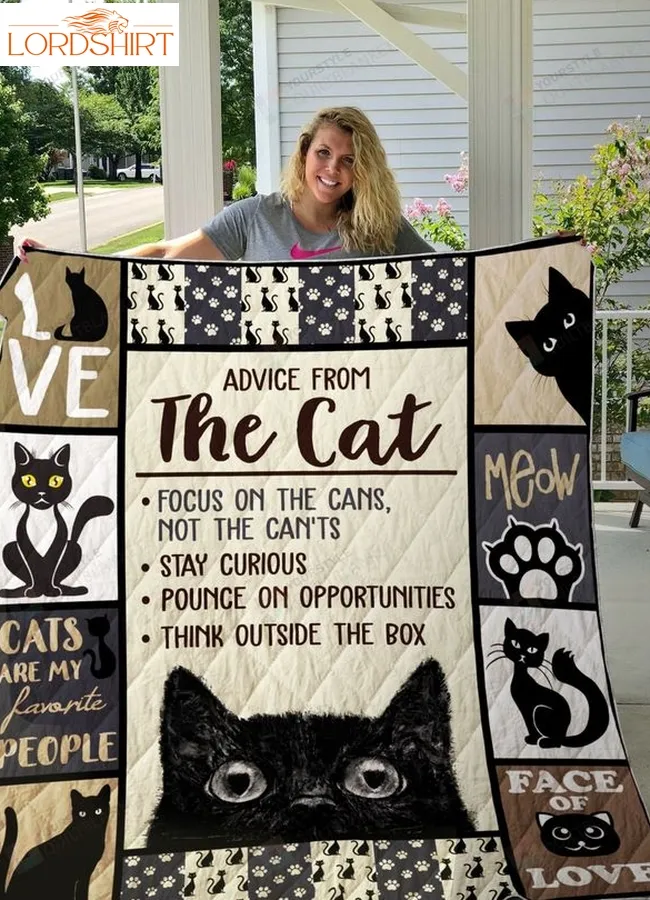 Black Cat Focus On The Cans Quilt Blanket Great Customized Gifts For Birthday Christmas Thanksgiving