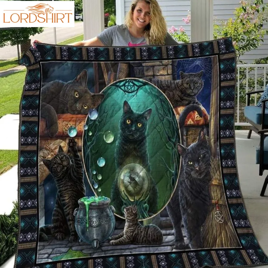 Black Cat Friends 3D Customized Quilt