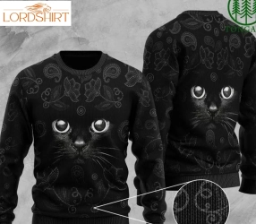 Black Cat Full Printing Ugly Sweater