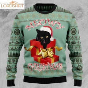 Black Cat Gift Christmas Wool Sweater