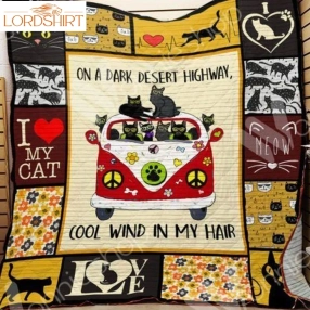 Black Cat Hippie 3D Customized Quilt