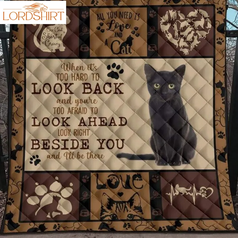 Black Cat Look To Back 3D Customized Quilt