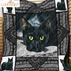 Black Cat Mandala 3D Customized Quilt