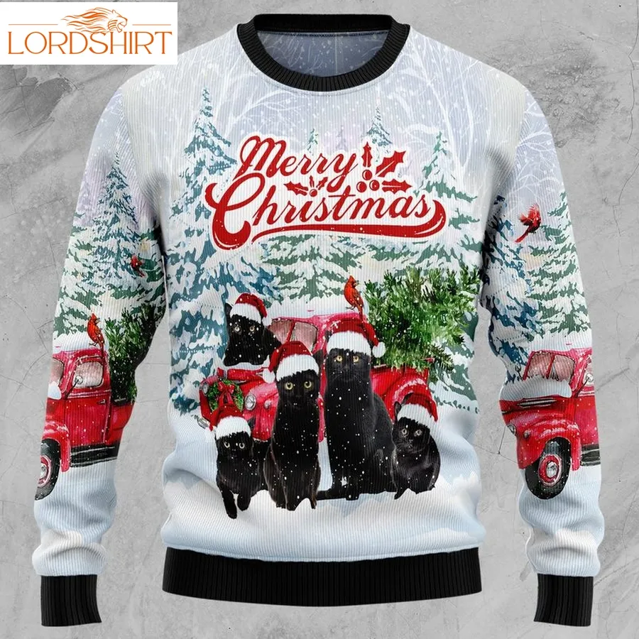 Black Cat Merry Christmas Tg5115 Ugly Christmas Sweater