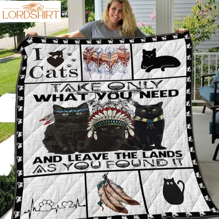 Black Cat Native 3D Customized Quilt