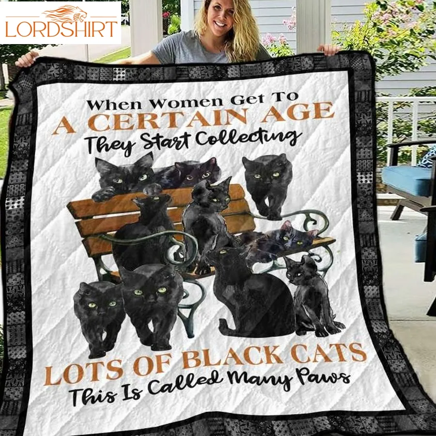 Black Cat Paws 3D Customized Quilt