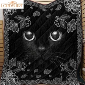 Black Cat See The World 3D Customized Quilt