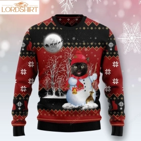 Black Cat Snowman Ugly Christmas Sweater, Ugly Sweater, Christmas Sweaters, Hoodie, Sweater