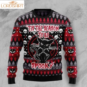 Black Cat Spooky Halloween Ugly Sweater