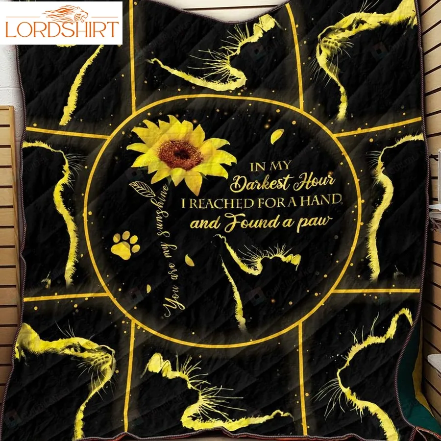 Black Cat Sunflower Starlight You Are My Sunshine Found Cat Paw Quilt Blanket Great Customized Blanket Gifts For Birthday Christmas Thanksgiving