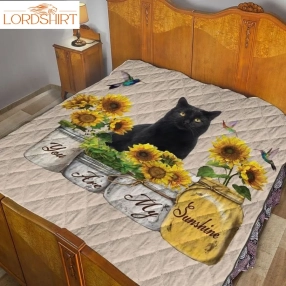 Black Cat Sunshine 3D Customized Quilt