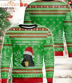 Black Cat  Ugly Christmas Sweater, All Over Print Sweatshirt